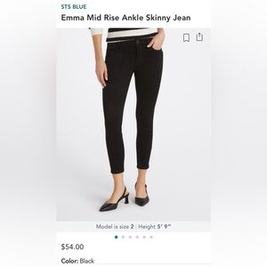 STS Blue Mid Rise Skinny Ankle Jeans in Black Size 27